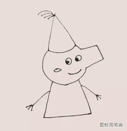 拿着气球的小猪佩奇简笔画