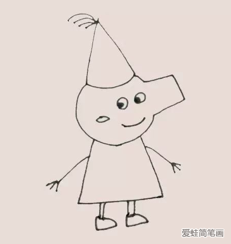 拿着气球的小猪佩奇简笔画