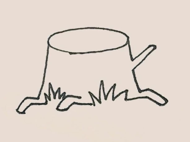 带颜色的树桩简笔画怎么画