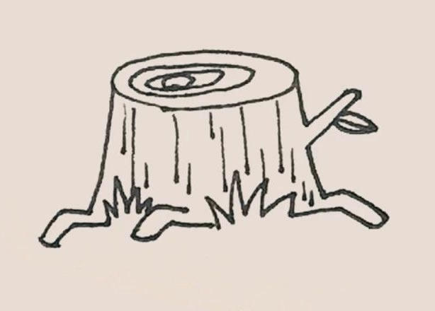 带颜色的树桩简笔画怎么画