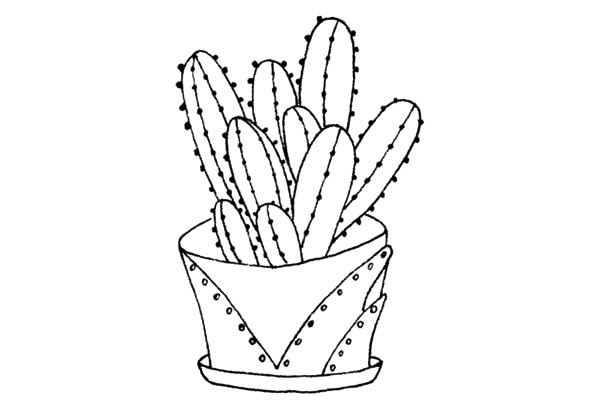 好看的仙人掌简笔画