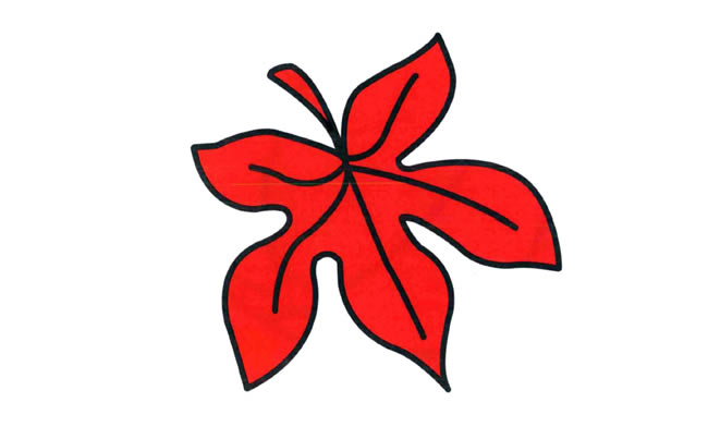 红色的枫叶简笔画