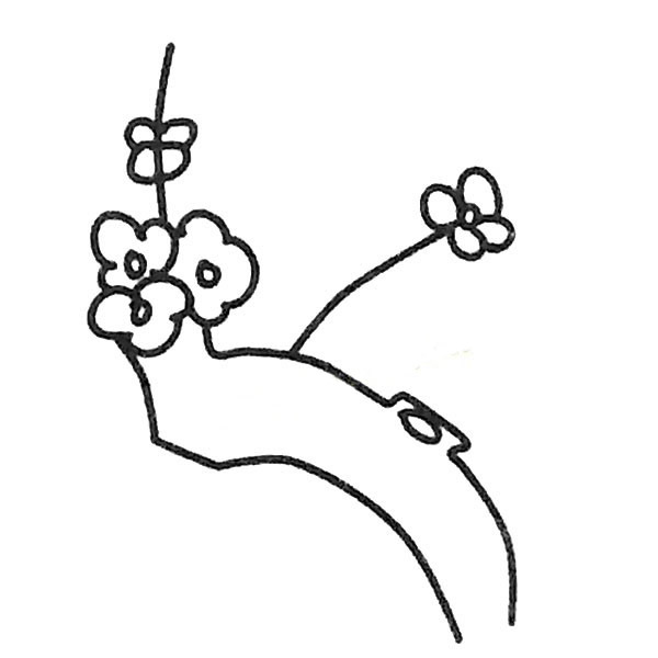 超简单的桃树简笔画