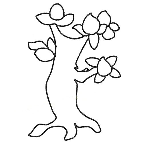 关于桃树的简笔画步骤