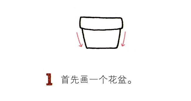 两盆彩色的仙人球简笔画教程