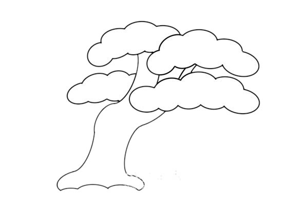彩色松树简笔画的画法