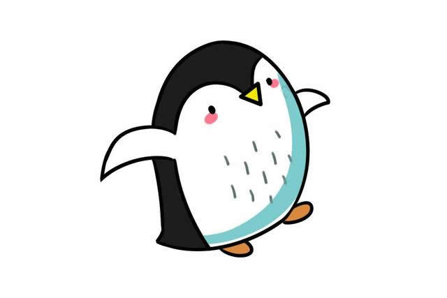 蹦蹦跳跳的企鹅简笔画