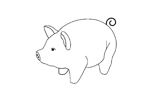 一头的小肥猪简笔画