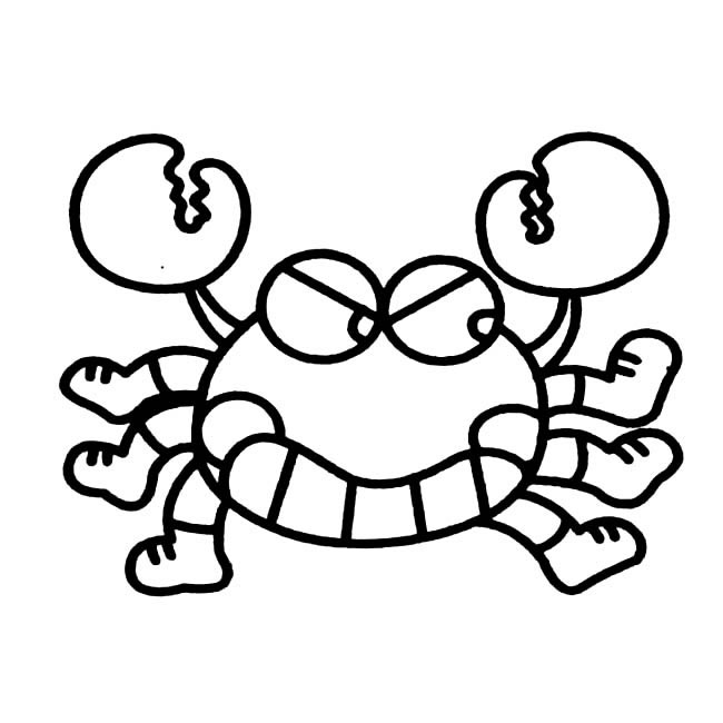 4款卡通的螃蟹简笔画