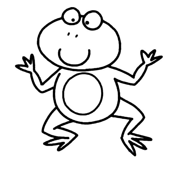 开心的卡通青蛙简笔画