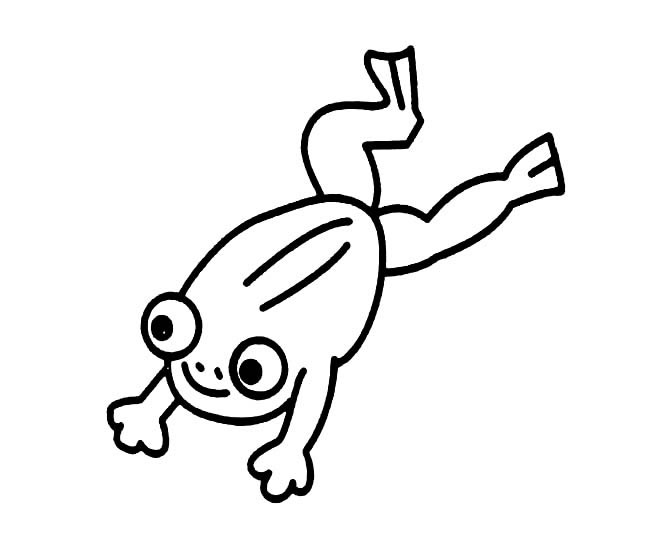 两款跳跃到水里的青蛙简笔画