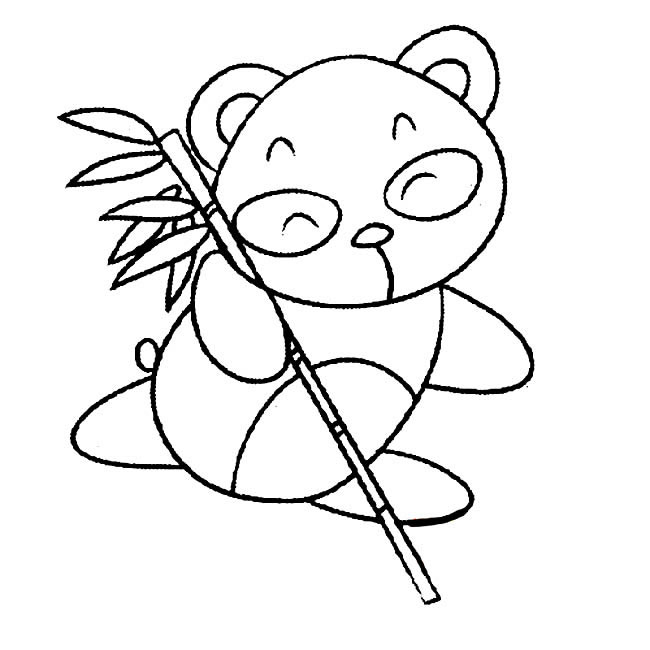 4款熊猫和竹子的简笔画