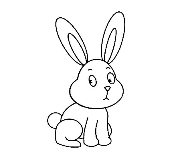 长耳朵的小兔子简笔画