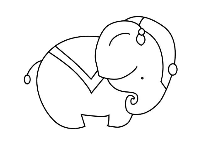 坐骑大象简笔画 带坐垫的大象简笔画