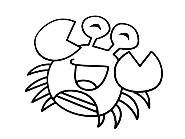 开心的螃蟹简笔画