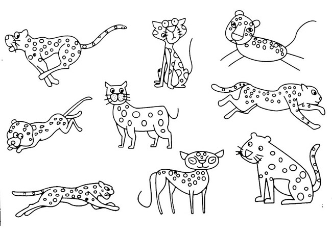 三步画一只简单的猎豹