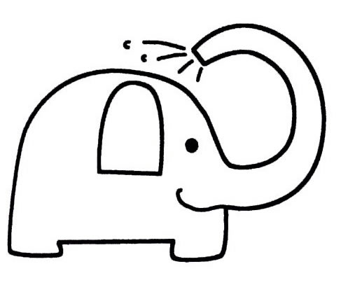 自己洗澡的大象简笔画