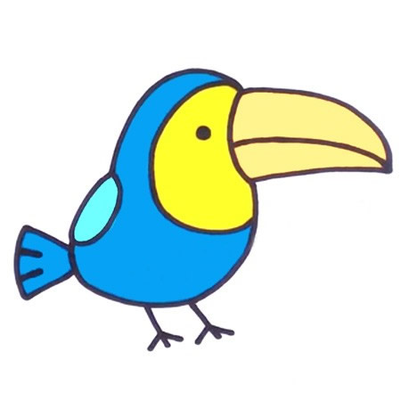 涂色的啄木鸟简笔画教程