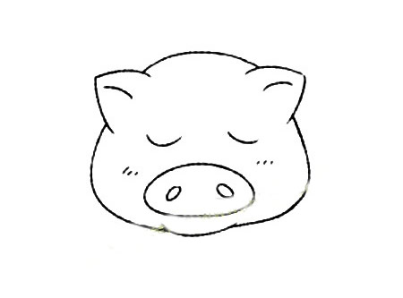 睡懒觉的小猪简笔画教程