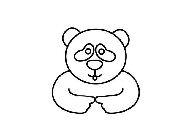 纠结的大熊猫卡通简笔画