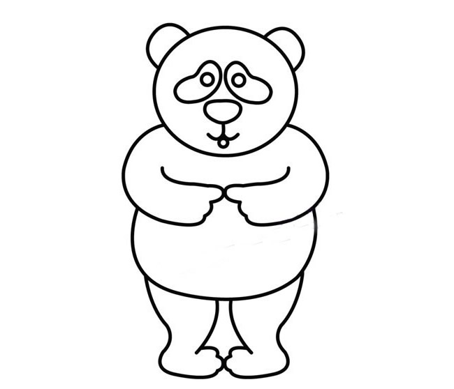 纠结的大熊猫卡通简笔画