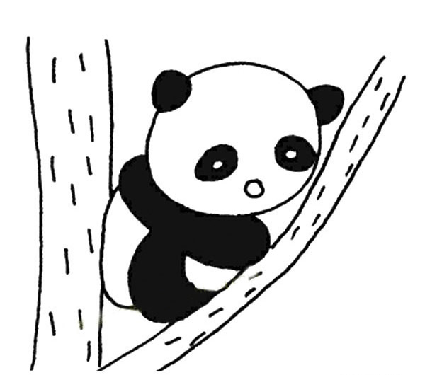 爬树的大熊猫简笔画
