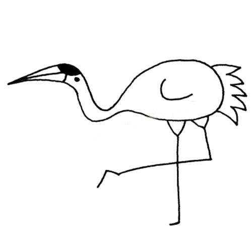 教你画一只简单的丹顶鹤