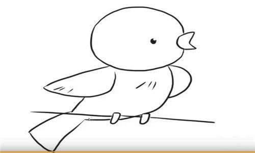 一只小黄鹂鸟的简笔画教程