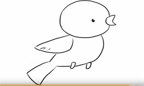 一只小黄鹂鸟的简笔画教程