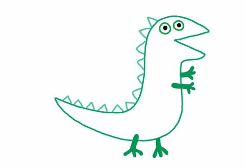 涂色的小恐龙简笔画教程
