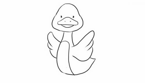 挥动翅膀的小鸭子简笔画