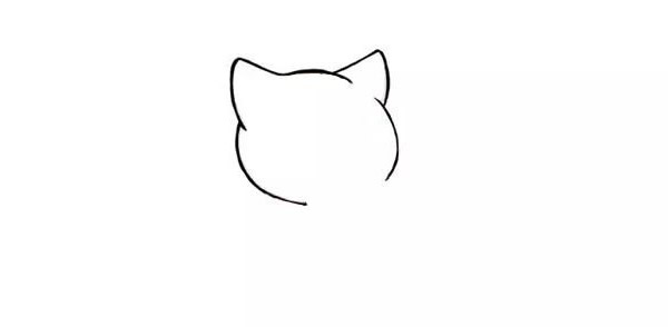 小猫吃鱼简笔画步骤