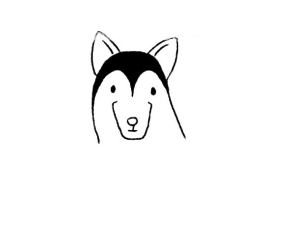 雪橇犬简笔画步骤教程