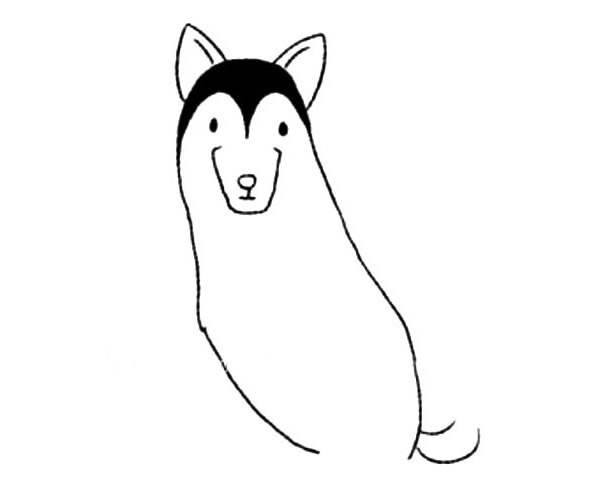 雪橇犬简笔画步骤教程