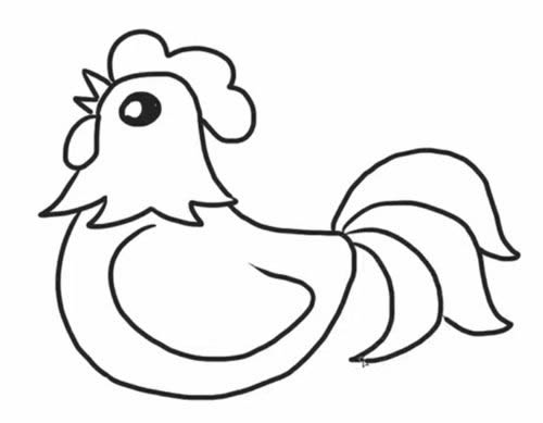 一步步教你画公鸡简笔画