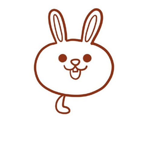 拿胡萝卜小兔子简笔画步骤