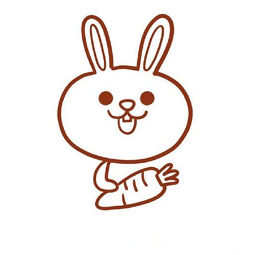 拿胡萝卜小兔子简笔画步骤
