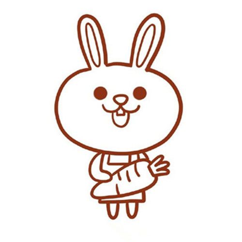 拿胡萝卜小兔子简笔画步骤