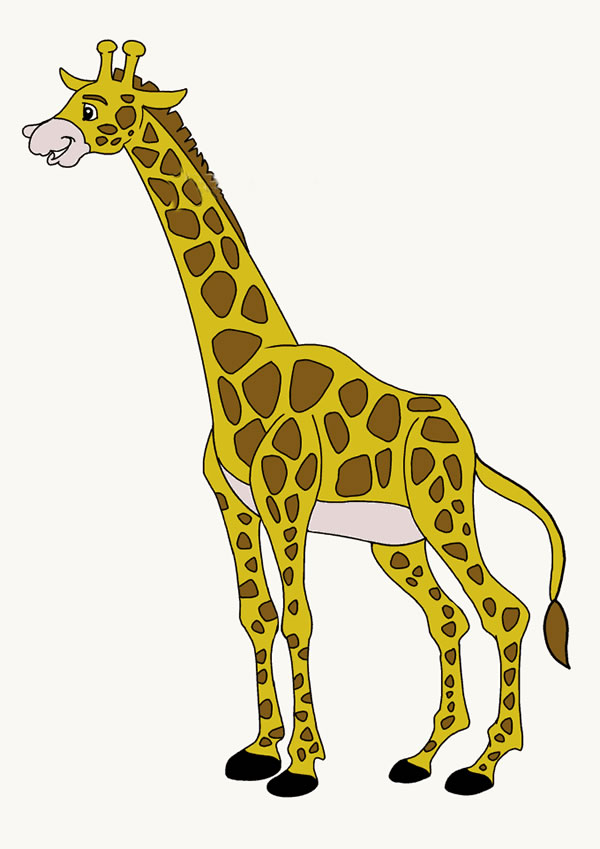 彩色的卡通长颈鹿简笔画