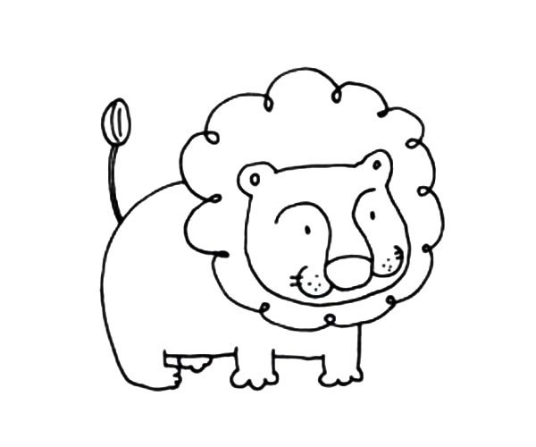 一只小狮子卡通简笔画