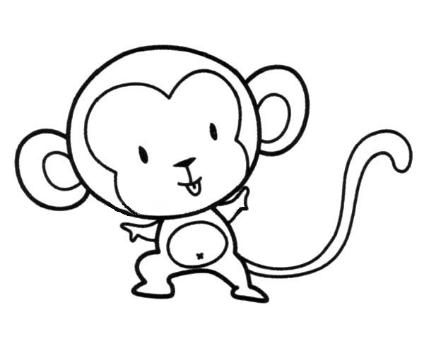 可爱的小猴子简笔画