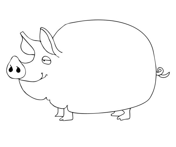 开心的母猪简笔画