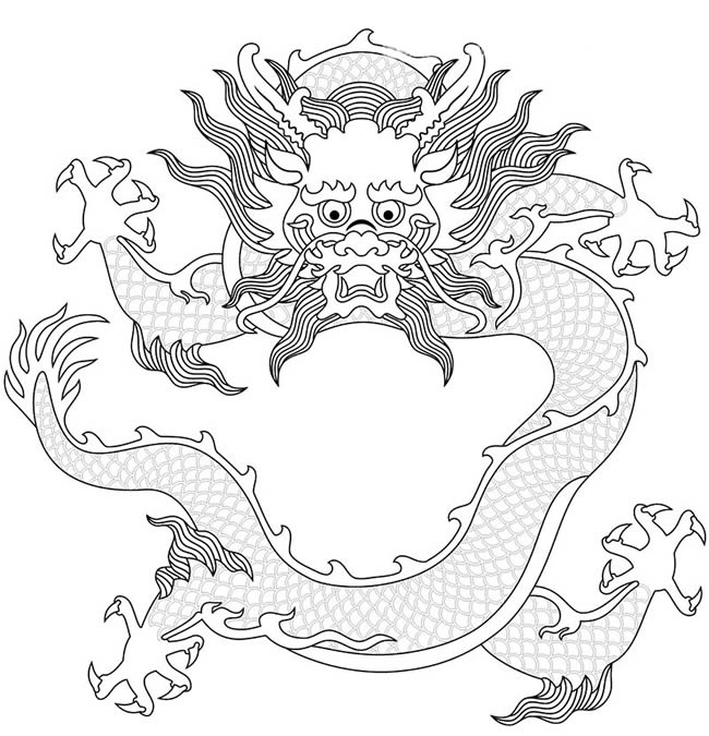 霸气的中国龙简笔画