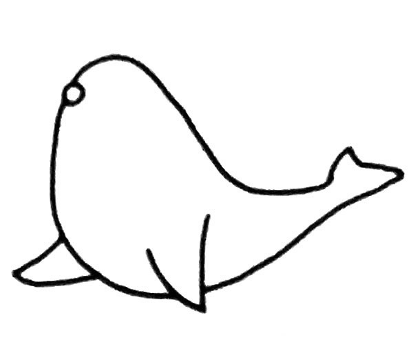 线条简单的海狮简笔画