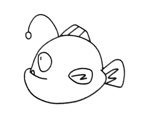 灯笼鱼儿童简笔画