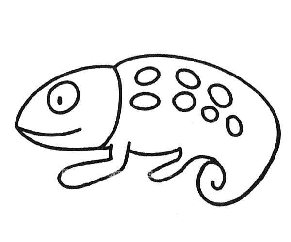 6款卡通变色龙简笔画大全