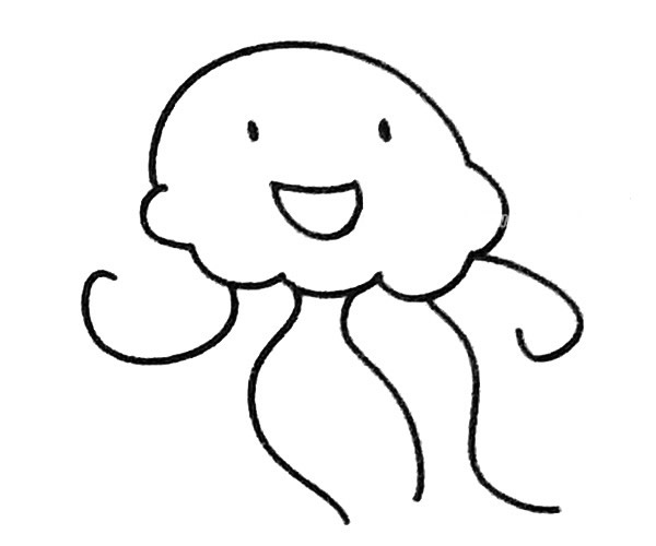 4款简单的水母卡通简笔画