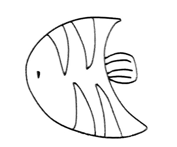 关于神仙鱼的儿童简笔画