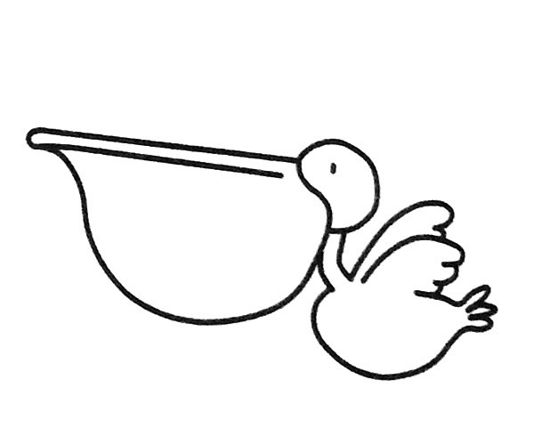 一只小鹈鹕的简笔画