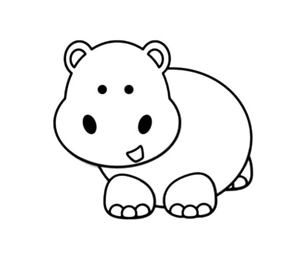 5款卡通的河马简笔画大全
